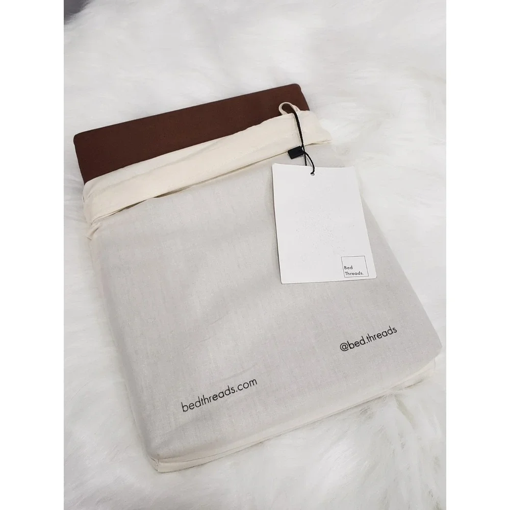 NEW ESPRESSO ORGANIC COTTON Bed Threads Pillowcases (Set of Two) STANDARD
